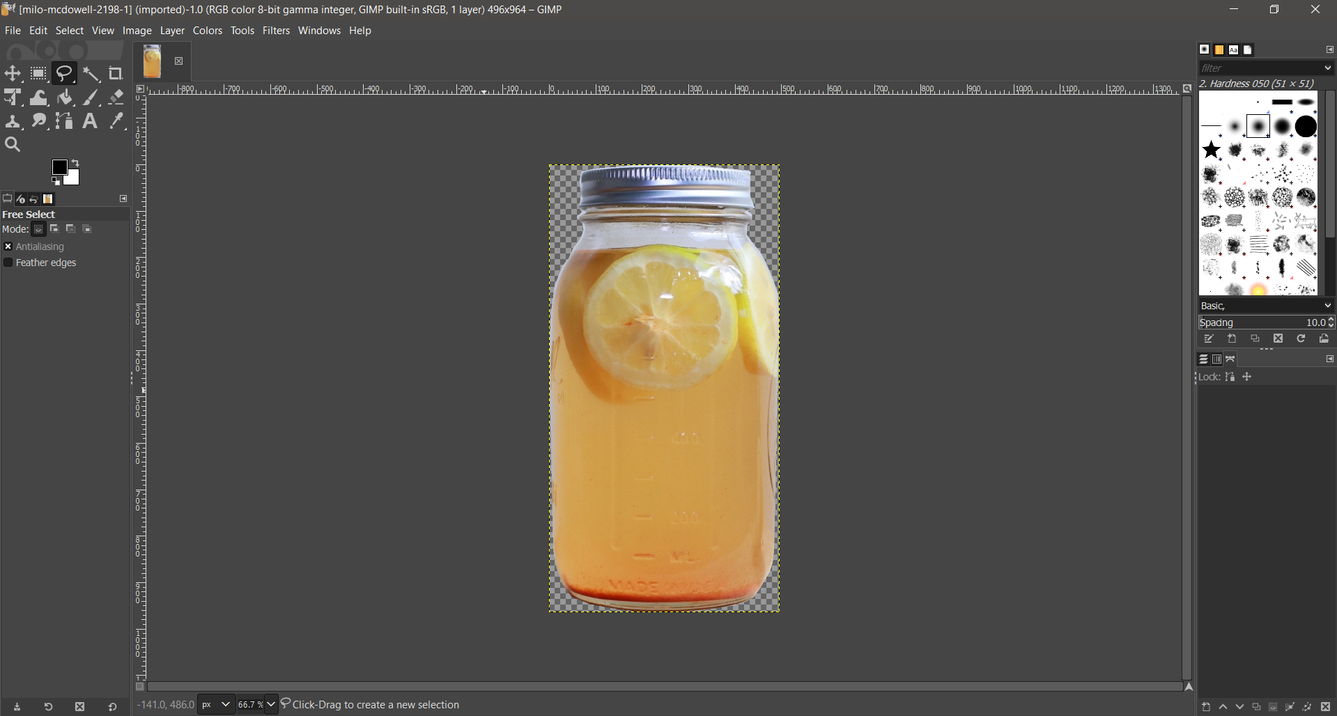 gimp で開いた tiff のクリッピング パス